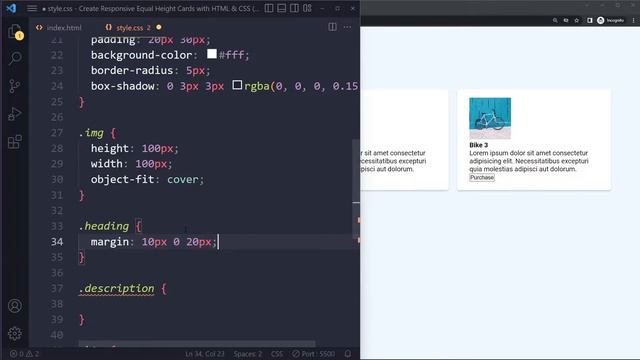 Create Equal Height Cards Responsively with HTML & CSS Flexbox (2023) смотреть онлайн