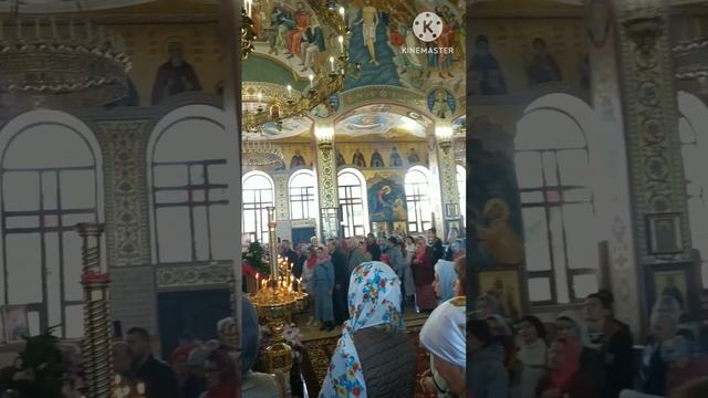 Освещение росписи в храме Петра и Павла 23.04.2023. смотреть онлайн