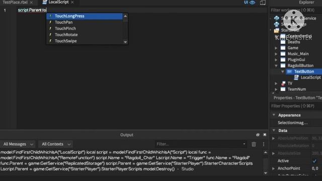 Roblox Studio: ragdoll button (old) смотреть онлайн