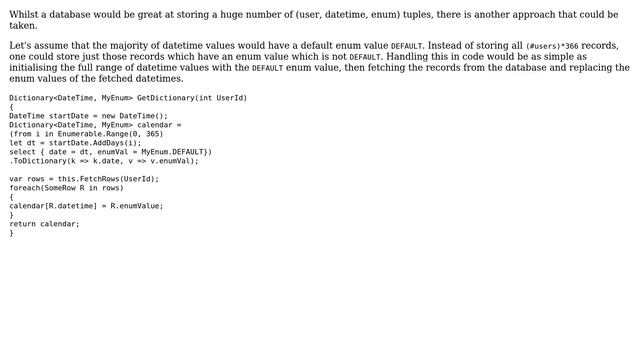 Software Engineering: Storing a C# dictionary of type ＜datetime,enum＞ (3 Solutions!!) смотреть онлайн