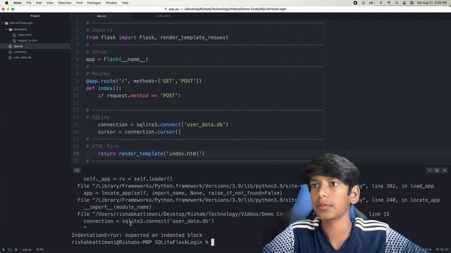 Flask Login Page Web Application | SQLite Backend Login Verification смотреть онлайн