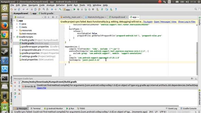Android Studio Error (Gradle) - Could not find method compile() for arguments [com.android.volley] смотреть онлайн