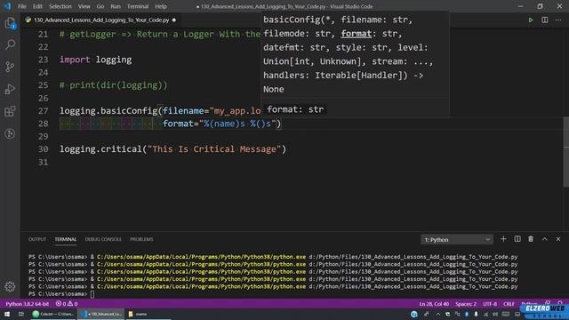 Learn Python in Arabic #130 - Advanced Lessons - Add Logging To Your Code смотреть онлайн