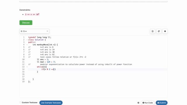 Count Collisions of Monkeys on a Polygon || Weekly Contest 330 LeetCode Solution смотреть онлайн