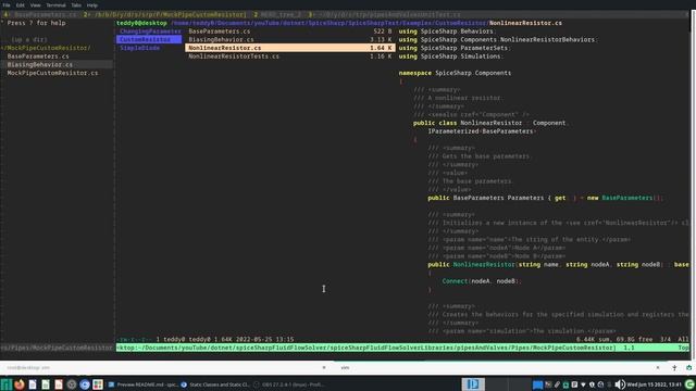 spiceSharpFluidFLowSolver 17 - MockPipe Class, changing base parameters смотреть онлайн