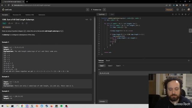 Solving the Sum of All Odd Length Subarrays - TypeScript смотреть онлайн