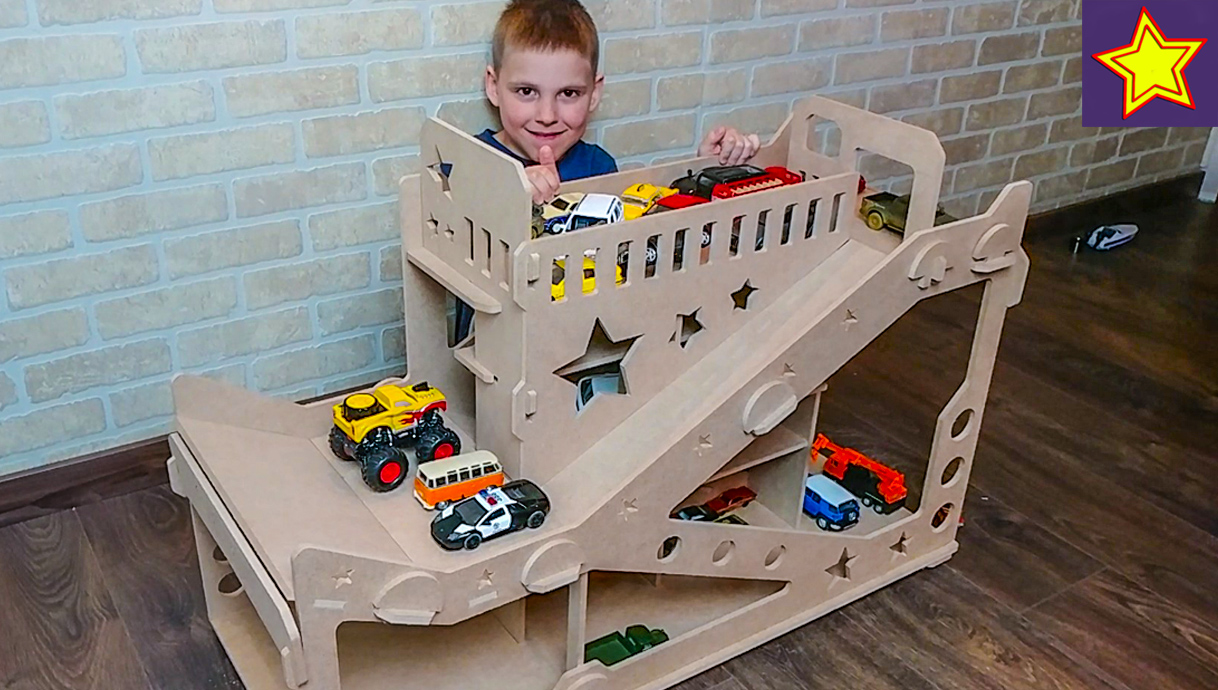 Огромный Гараж для Машинок Автомобильная парковка из дерева Car Toys For Kid