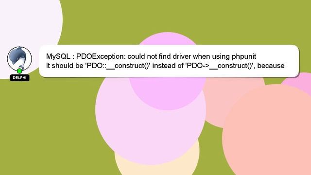 MySQL : PDOException: could not find driver when using phpunit смотреть онлайн