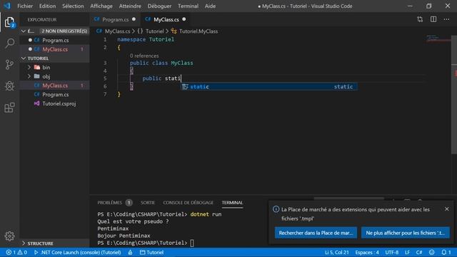 Créer une application C# avec Visual Studio Code смотреть онлайн