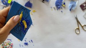 Брошь синий ирис своими руками | брошь из бусин, пайеток, бисера | beads brooch tutorial