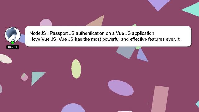 NodeJS : Passport JS authentication on a Vue JS application смотреть онлайн
