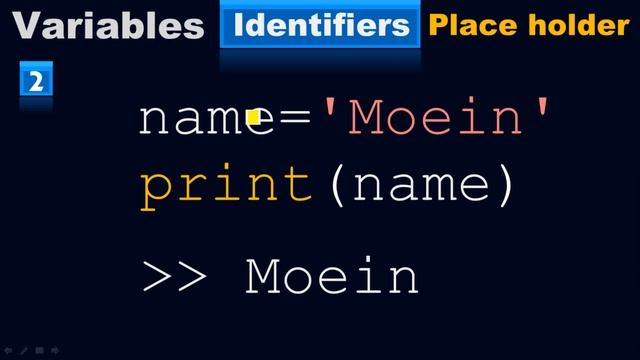 How to put identifier or variable or place holder in Python program - Python by #Moein смотреть онлайн