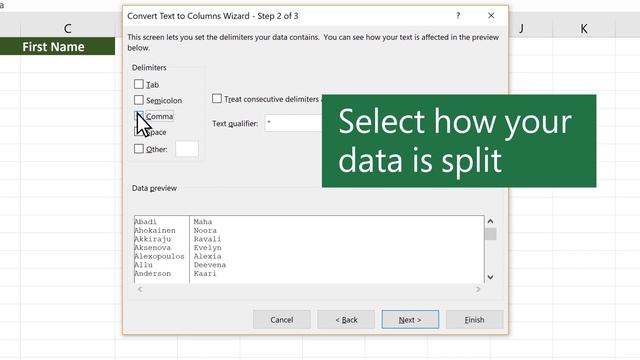 Split data into different columns in Microsoft Excel смотреть онлайн