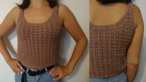 Летний ажурный топ   майка спицами