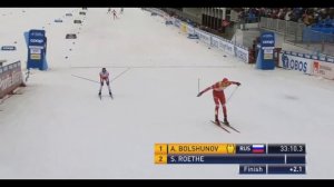 Большунов выиграл масс-старт на 15 км на этапе мирового Кубка по лыжам