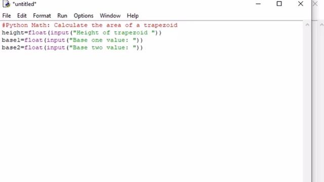 Python Math Calculate the area of a trapezoid смотреть онлайн