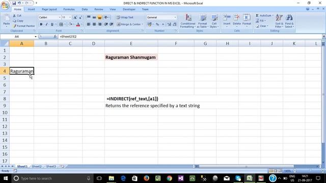 PART 45 - DIRECT & INDIRECT FUNCTION IN MS EXCEL (TAMIL) смотреть онлайн
