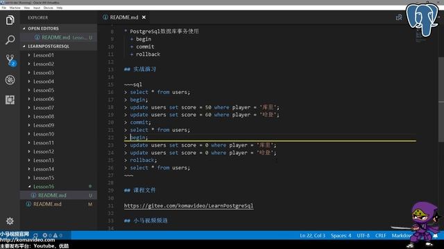 16★PostgreSQL入门★使用事务 смотреть онлайн