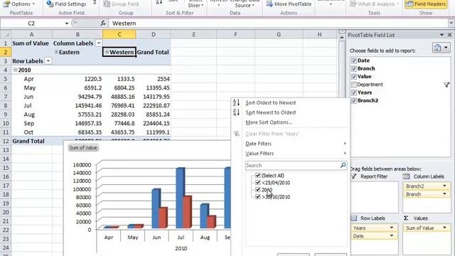 Building a Pivot Table in Excel 2010 -- Part 3 - Filtering смотреть онлайн