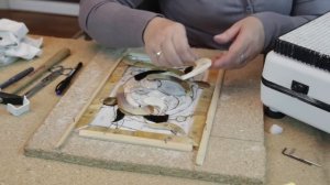 Изготовление витражей - шлифовка стекла. Шлифмашинка для изготовления витража.