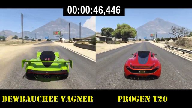 GTA 5 Online - NEW Vagner VS T20. Speed Test #1 смотреть онлайн