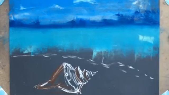 Рисуем ракушку на пляже сухой пастелью. Урок смотреть онлайн