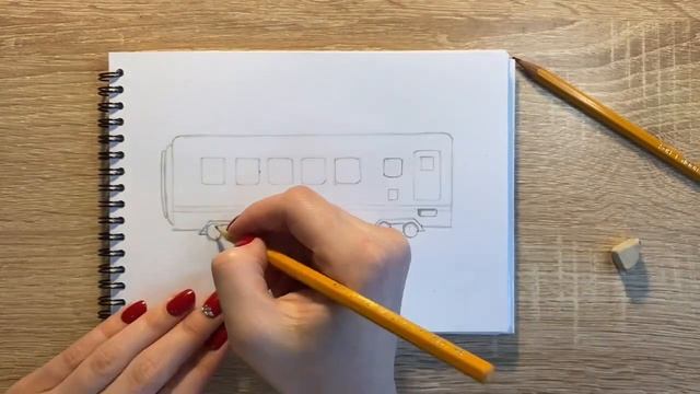 Как нарисовать вагон поезда карандашом | Рисунок для начинающих поэтапно смотреть онлайн