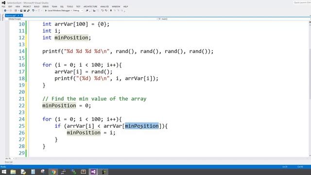 CS102 - Chapter 6 Part 4 Arrays (Selection Sort) смотреть онлайн