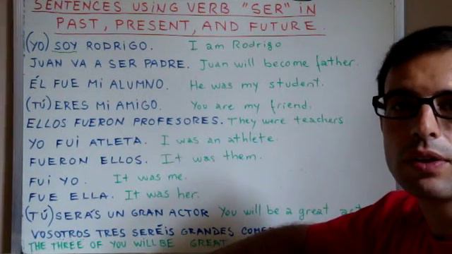 Free Spanish Lessons 72 - Verb SER (Past Present Future) Sentences смотреть онлайн