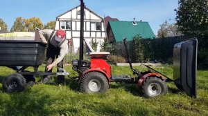 Мототележка, минидумпер, мини-трактор с прицепом.Carriage dumper, mini tractor,Homemade tractor dum