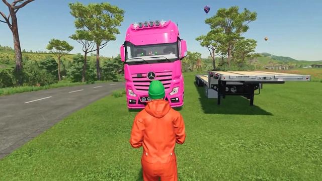 GARAGE OF COLORS ! PARKING with POLICE CARS & MACK TRUCKS ! Farming Simulator 22 смотреть онлайн