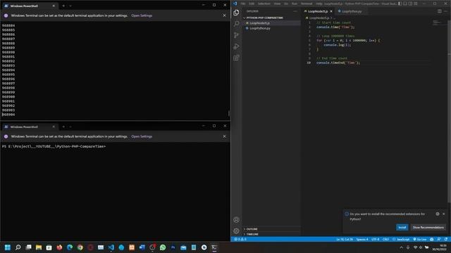 Perbandingan Execution Time Loop 1 Juta Kali Python vs NodeJS смотреть онлайн