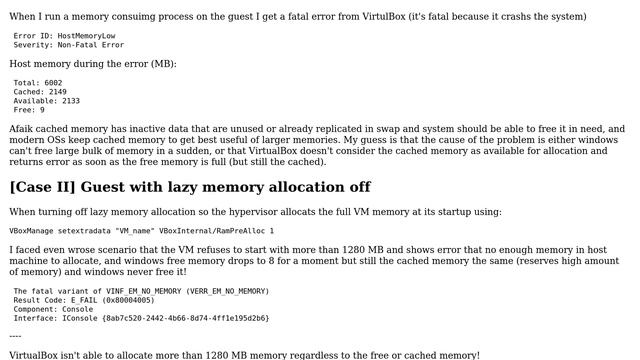 VirtualBox is unable to allocate cached memory on windows (not considering it as available) смотреть онлайн