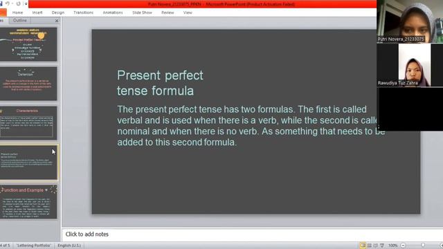 Presentation about present perfect tense by Putri Novera (21233075) and Rawudiyatuz Zahra (21233079 смотреть онлайн
