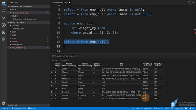 สอน PostgreSQL: รู้จักกับค่า null และการประยุกต์ใช้ смотреть онлайн