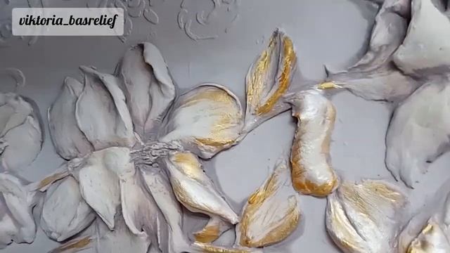 Создаём объемную картину с цветами в технике #барельеф смотреть онлайн