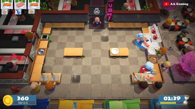 Overcooked! 2: Level 1-1 COOP 3 Stars Gameplay on Nintendo Switch смотреть онлайн