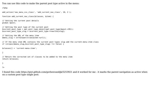 Wordpress: Adding class "current_page_item" for custom post type menu (6 Solutions!!) смотреть онлайн