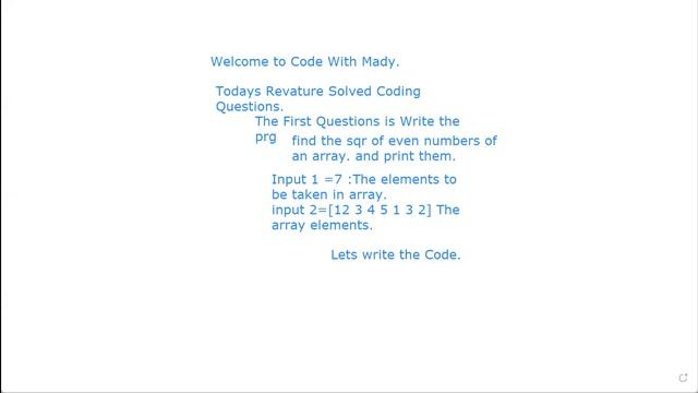 #REVATURE #CODEWITHHARRY #Onlinelearning Revature solved Coding question #python #coding #java #cod смотреть онлайн