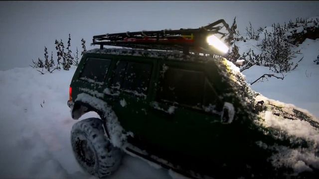 Winter test drive Pitbull (scx10 ii Jeep Cherokee 4.0L) смотреть онлайн