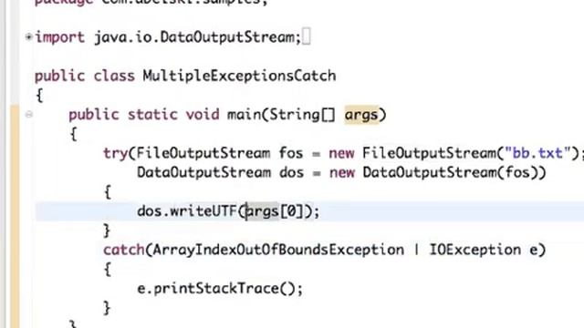 Java 7 Multiple Types Catch Statement смотреть онлайн