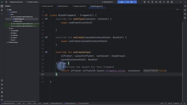 Fragment Lifecycle in Android - Android Studio Tutorial смотреть онлайн