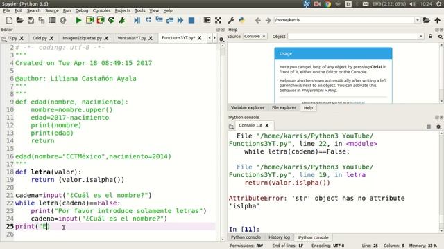 Python: Funciones tres ejemplos (Básico) смотреть онлайн