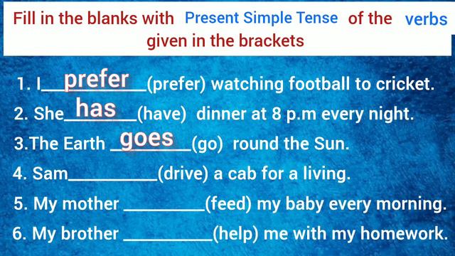 Present Simple Tense | Fill in the blanks with simple present tense | Present Simple tense in hindi смотреть онлайн