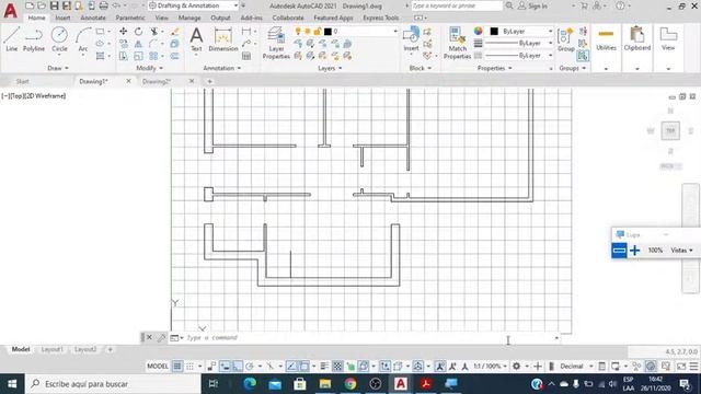 CURSO AUTOCAD 2021 - DISEÑO DE PLANO смотреть онлайн
