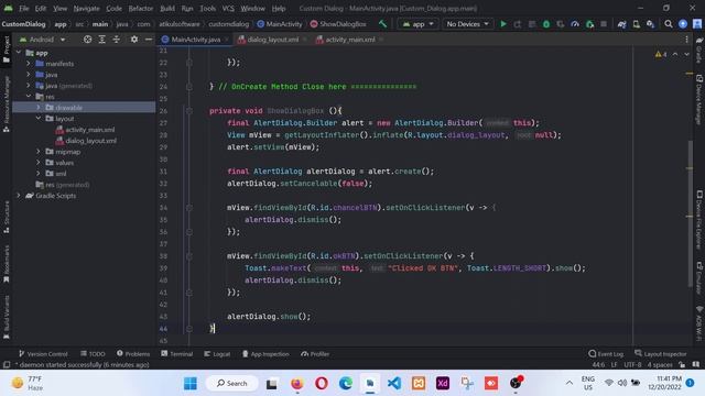 How to create a Custom Dialog box in Android Jave 2023 || Alert Dialog Android Java смотреть онлайн