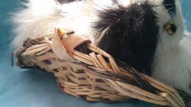 Мягкая игрушка сувенир - Кошка в корзине смотреть онлайн