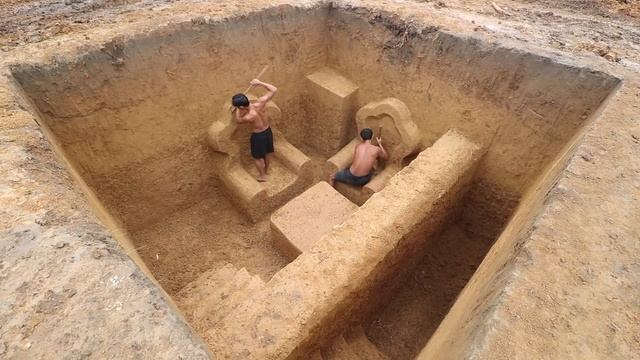 Building Temple Underground House Water Slide To Tunnel Underground Swimming Pools For hiding смотреть онлайн