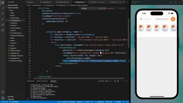 Food Delivery App with React Native #5 - Home Screen UI смотреть онлайн