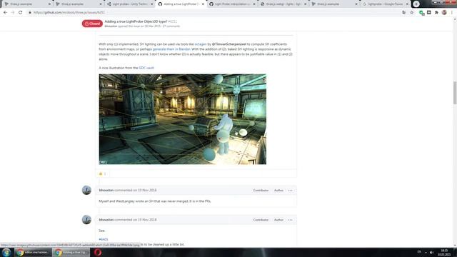 Three.js освещение динамических объектов с помощью light probe смотреть онлайн